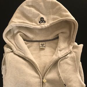 TNA Cream Long Hoodie With Zipper